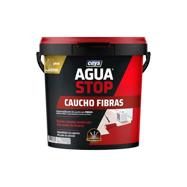 Aguastop caucho fibras blanco 5kg