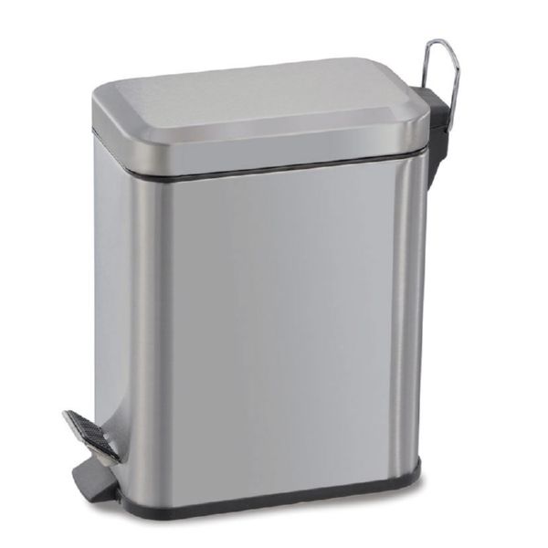 CUBO PEDAL RECTANGULAR INOX 5 LT