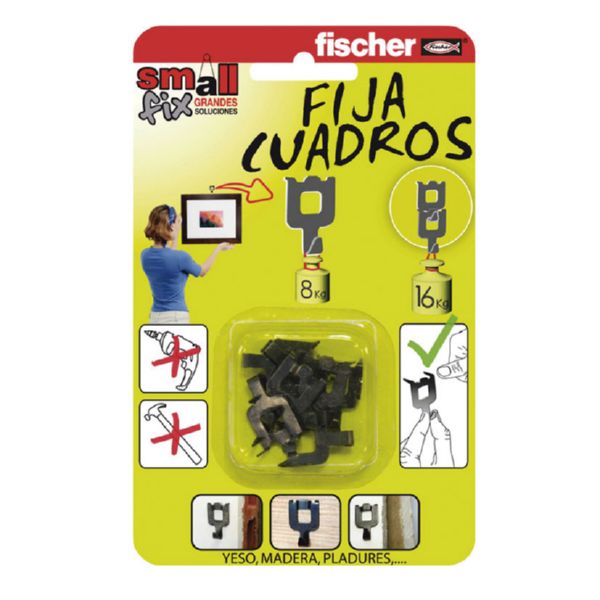 FIJA CUADROS NEGRO 8 UNID SOPORA 8 KL